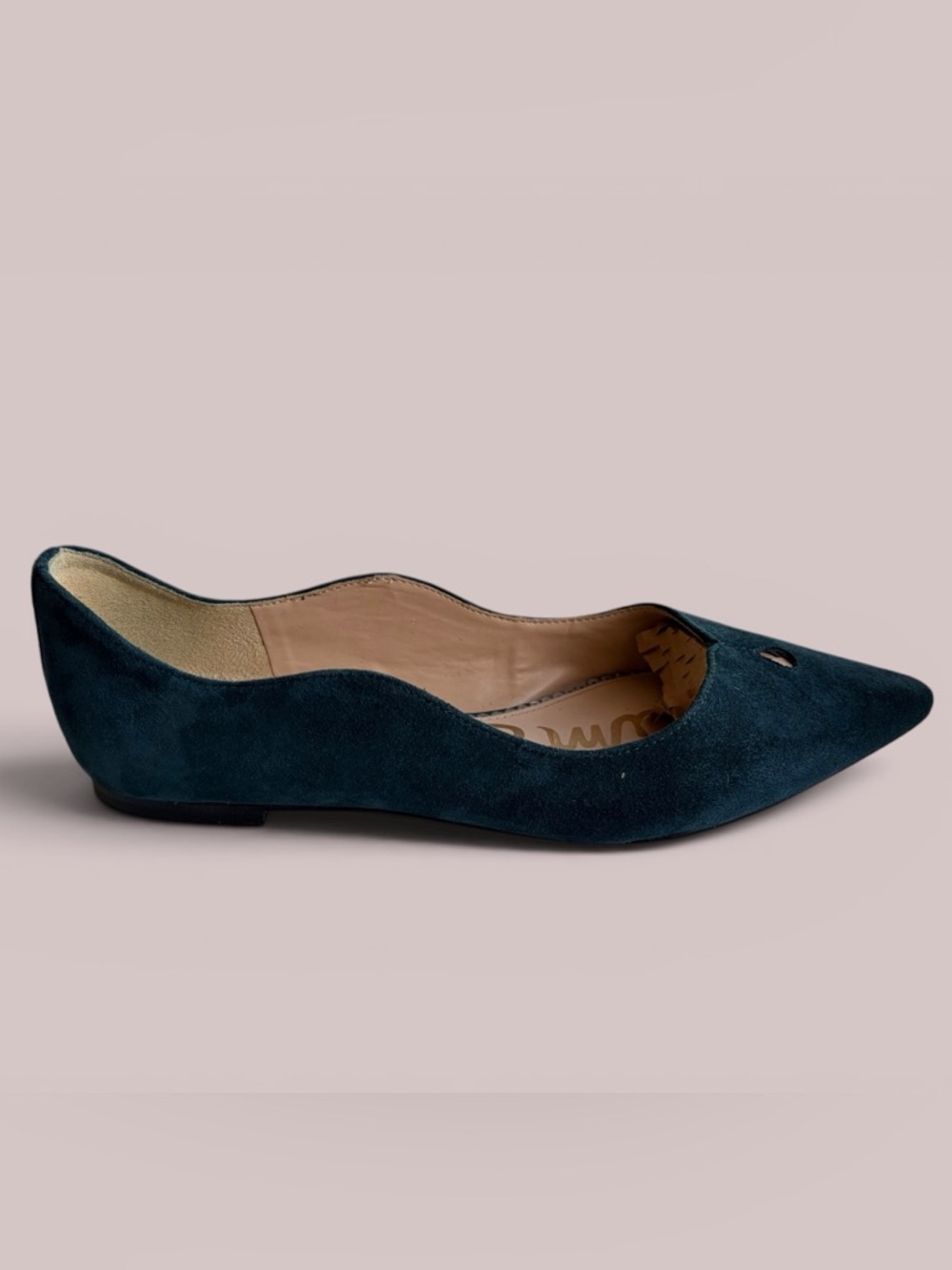 Sam Edelman Teal Pointed-Toe Suede Flats - Picture 6 of 16